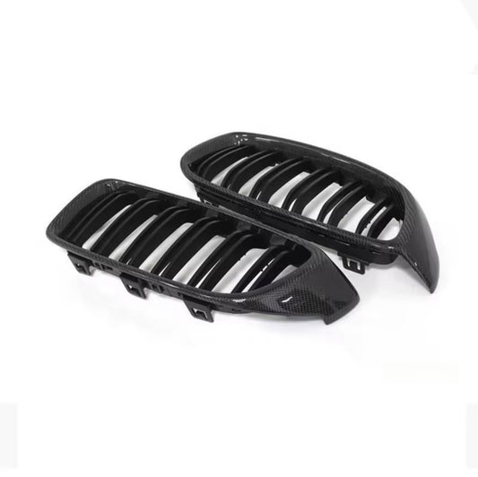 BMW F80 M3 F82/F83 M4 Carbon Fiber Dual Slat Kidney Grilles